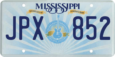 MS license plate JPX852