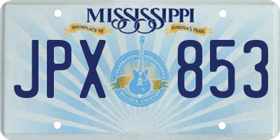 MS license plate JPX853