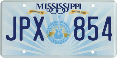 MS license plate JPX854