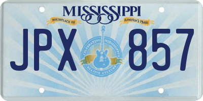 MS license plate JPX857