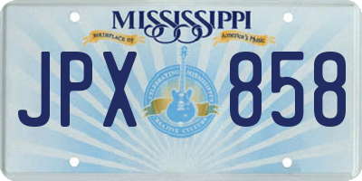 MS license plate JPX858