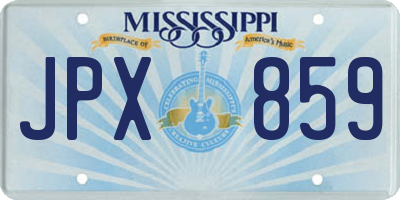 MS license plate JPX859