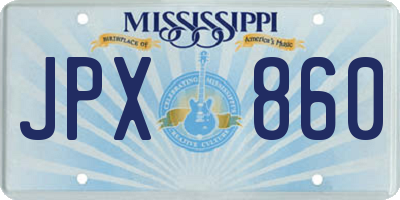 MS license plate JPX860