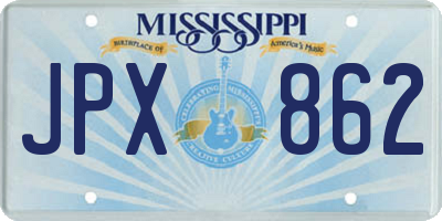 MS license plate JPX862