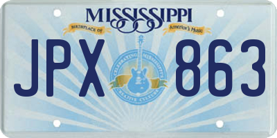 MS license plate JPX863