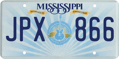 MS license plate JPX866