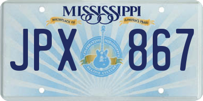 MS license plate JPX867