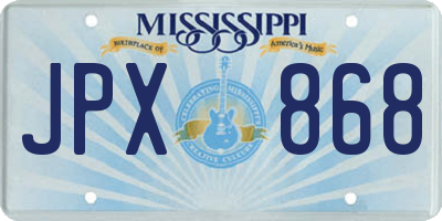 MS license plate JPX868