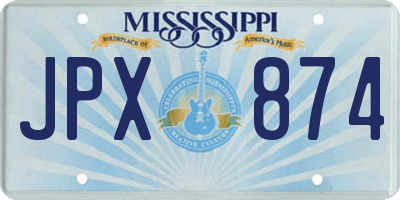 MS license plate JPX874