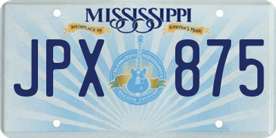 MS license plate JPX875