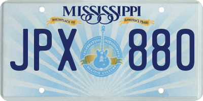 MS license plate JPX880