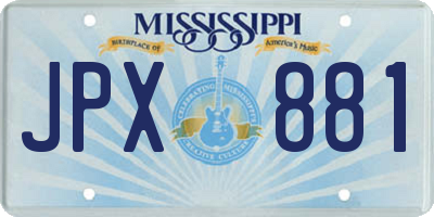 MS license plate JPX881