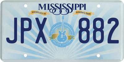 MS license plate JPX882