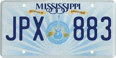 MS license plate JPX883