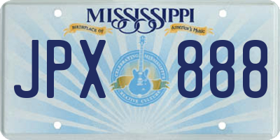 MS license plate JPX888