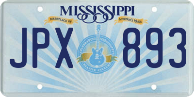 MS license plate JPX893