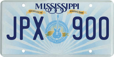 MS license plate JPX900