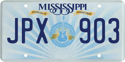 MS license plate JPX903