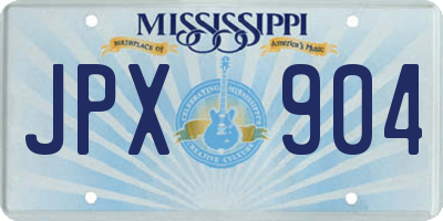 MS license plate JPX904