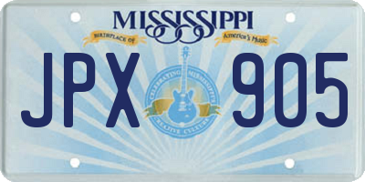 MS license plate JPX905