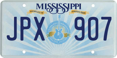 MS license plate JPX907