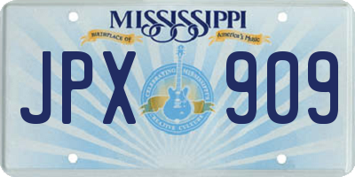 MS license plate JPX909