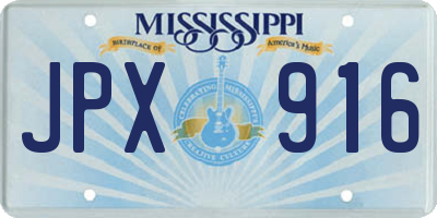 MS license plate JPX916