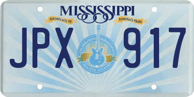 MS license plate JPX917
