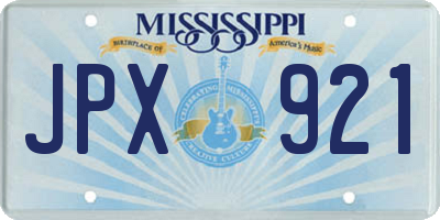 MS license plate JPX921