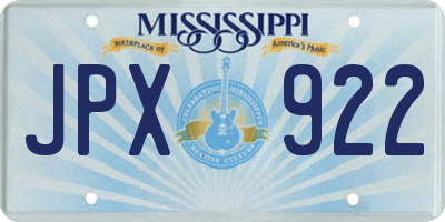 MS license plate JPX922