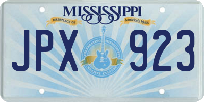 MS license plate JPX923