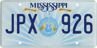 MS license plate JPX926