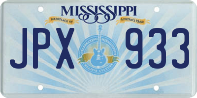 MS license plate JPX933