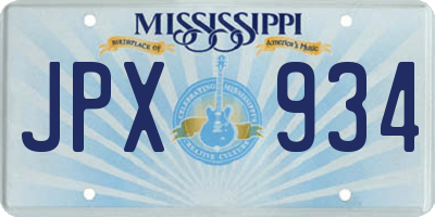 MS license plate JPX934