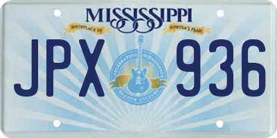 MS license plate JPX936