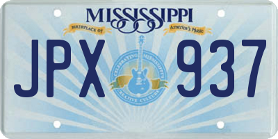 MS license plate JPX937