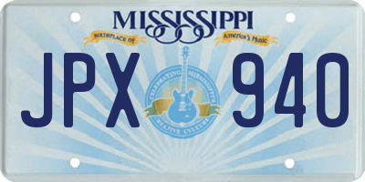 MS license plate JPX940