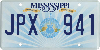 MS license plate JPX941