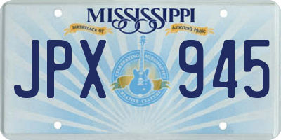 MS license plate JPX945