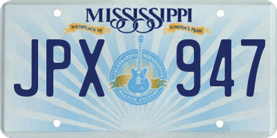 MS license plate JPX947