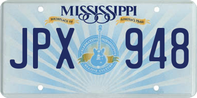 MS license plate JPX948
