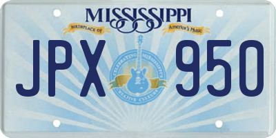 MS license plate JPX950