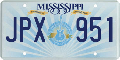 MS license plate JPX951