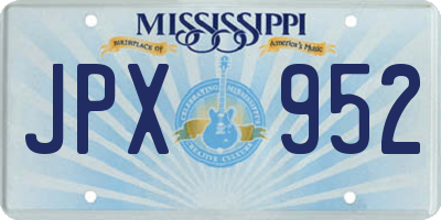 MS license plate JPX952