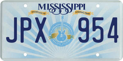 MS license plate JPX954