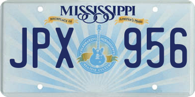 MS license plate JPX956