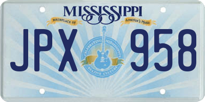MS license plate JPX958