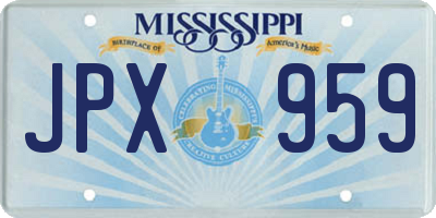 MS license plate JPX959