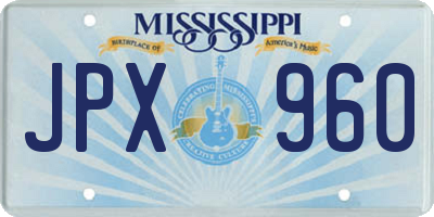 MS license plate JPX960