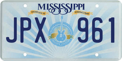 MS license plate JPX961